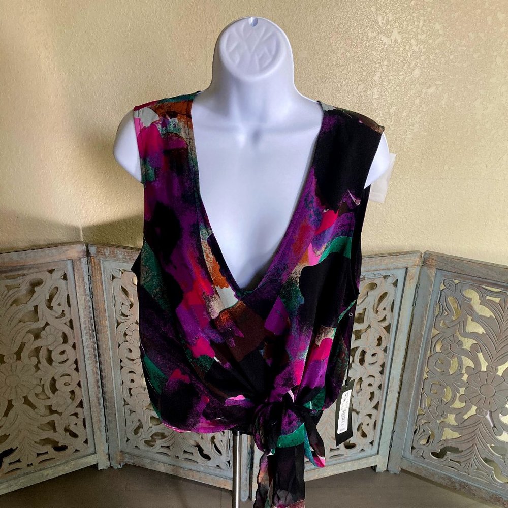 Multi-Color Front Tie Tank Top